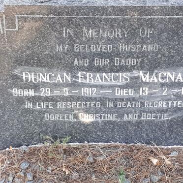 MACNAB Duncan Francis 1912-1960