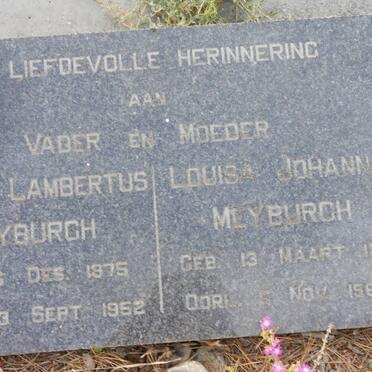 MEYBURGH Gert Lambertus 1875-1952 &amp; Louisa Johanna 1881-1964