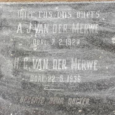 MERWE A.J., van der -1927 &amp; H.C. -1936