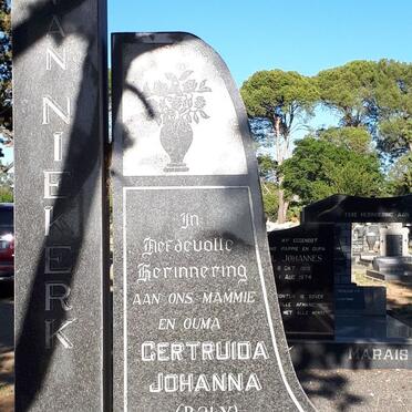 NIEKERK Gertruida Johanna, van nee HANSEN 1908-1975