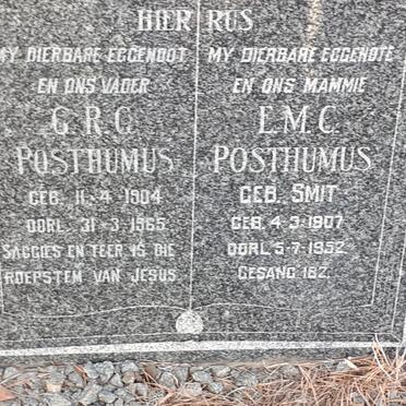 POSTHUMUS G.R.C. 1904-1965 &amp; E.M.C. SMIT 1907-1952