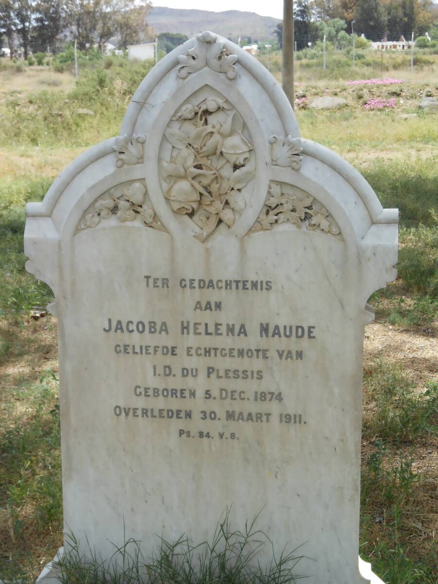 PLESSIS Jacoba Helena, du nee  NAUDE 1874-1911