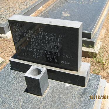 PETTIT Doreen 1935-1984