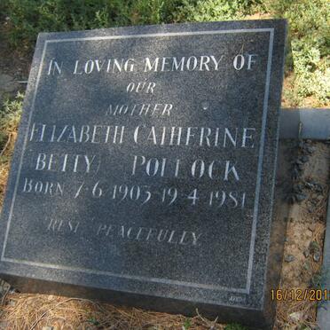 POLLOCK Elizabeth Catherine 1903-1981