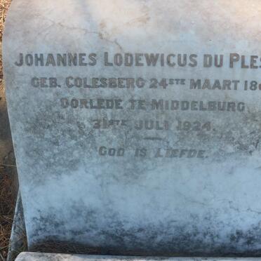 PLESSIS Johannes Lodewicus, du 1865-1924