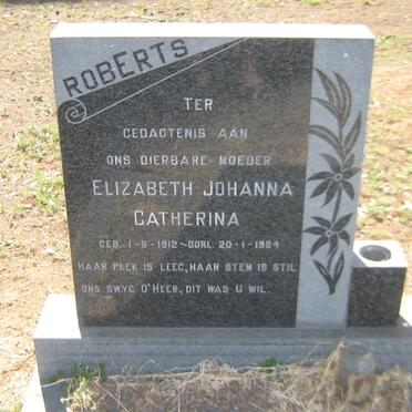ROBERTS Elizabeth Johanna Catherina 1912-1984