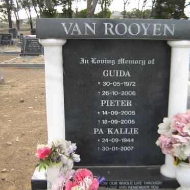 ROOYEN Kallie, van 1944-2007 :: VAN ROOYEN Guida 1972-2006 :: VAN ROOYEN Pieter 2005-2005