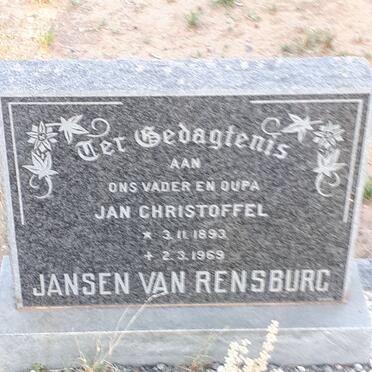 RENSBURG Jan Christoffel, Jansen van 1893-1969