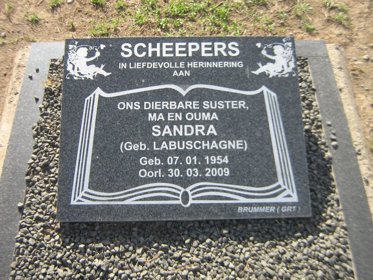 SCHEEPERS Sandra nee LABUSCHAGNE 1954-2009