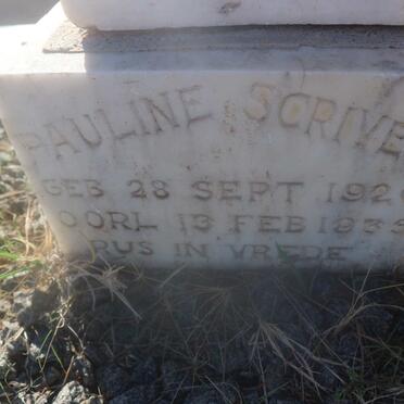 SCRIVEN Jacobus T. 1880-1942 &amp; Martina J. 1885-1962 :: SCRIVEN Pauline 1926-1935 