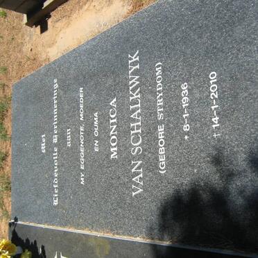 SCHALKWYK Theunis Gabriel, van 1937-2014 &amp; Monica STRYDOM 1936-2010