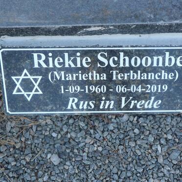 SCHOONBEE Marietha nee TERBLANCHE 1960-2019