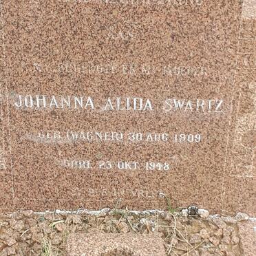 SWARTZ Johanna Alida nee WAGNER 1909-1948