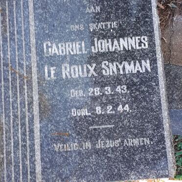SNYMAN Gabriel Johannes le Roux 1943-1944