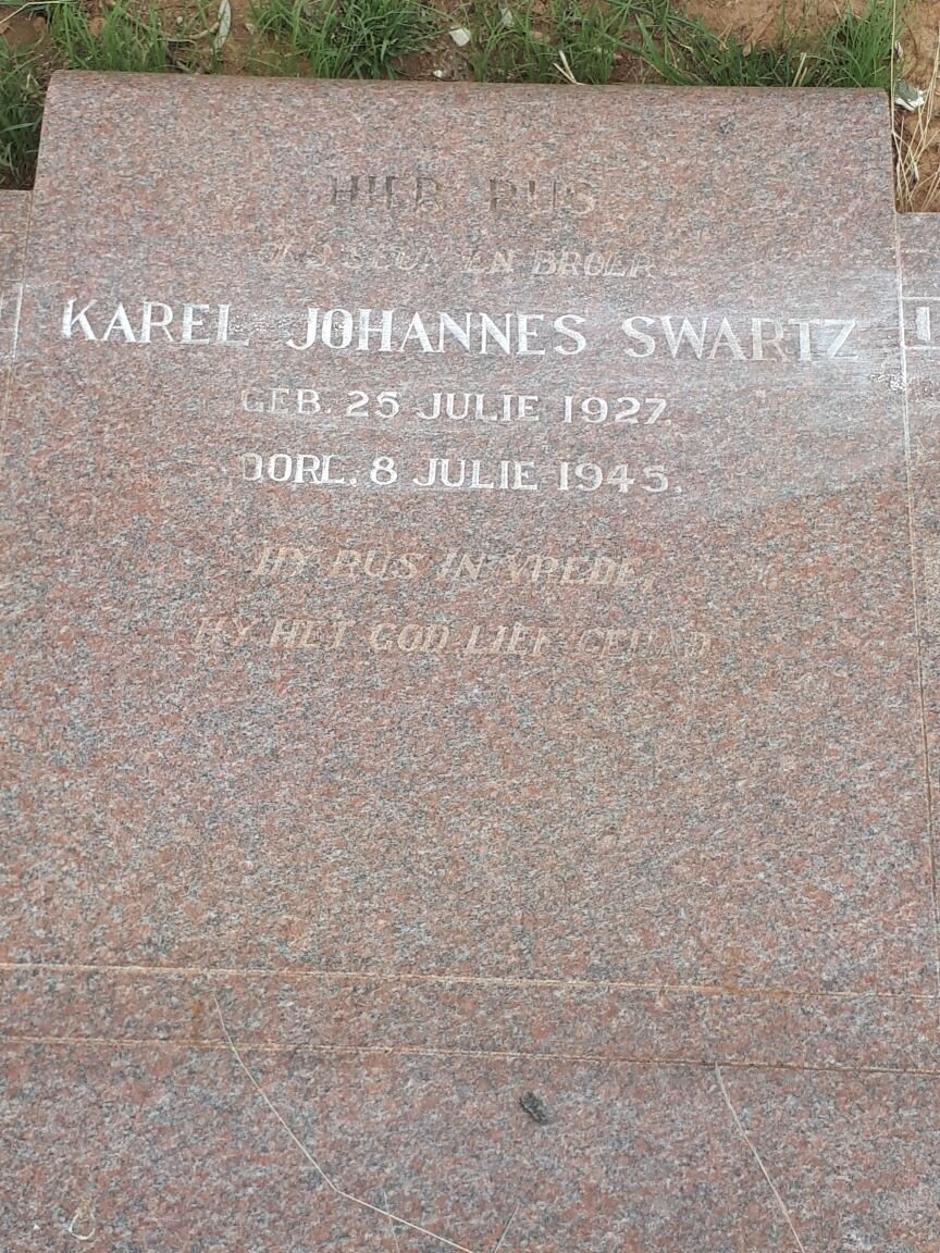 SWARTZ Karel Johannes 1927-1945
