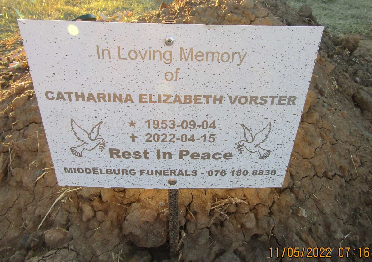 VORSTER Catharina Elizabeth 1953-2022