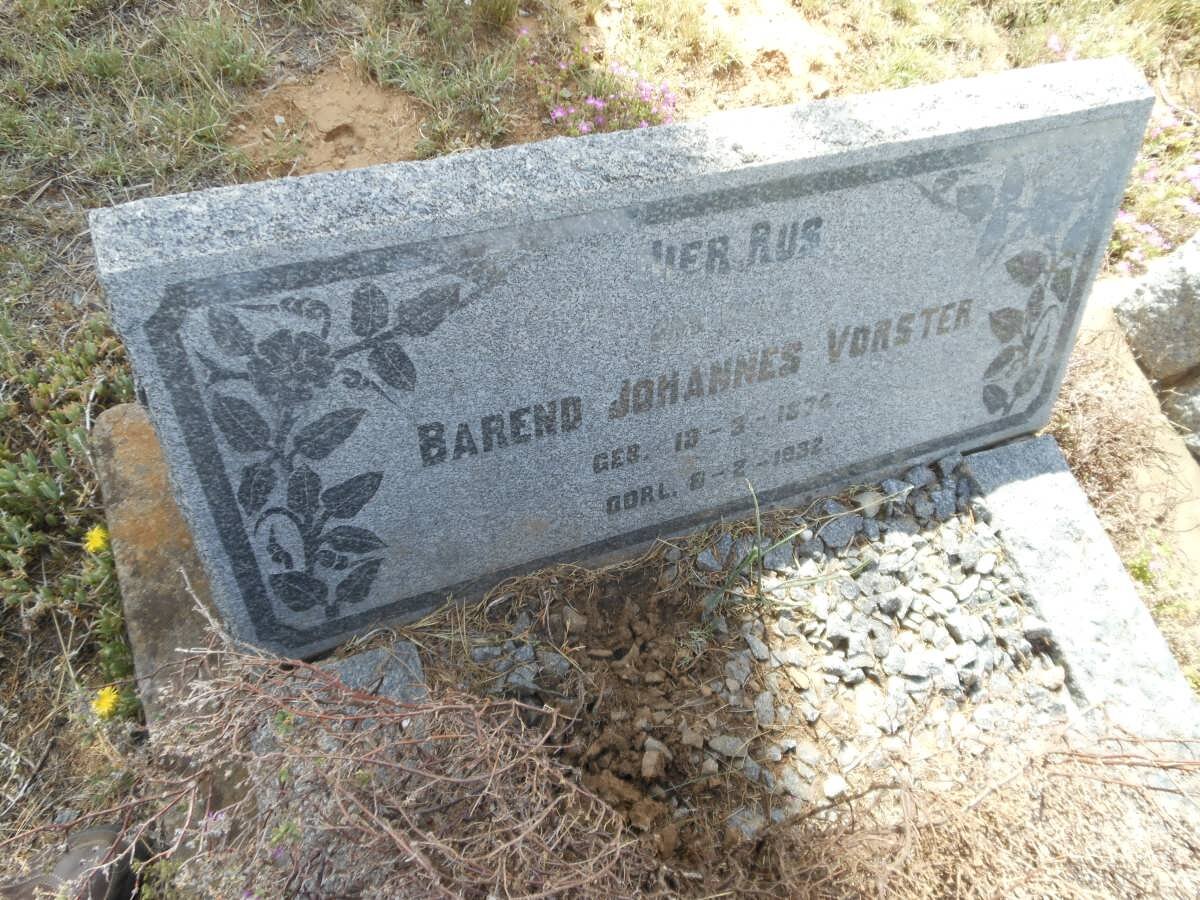 VORSTER Barend Johannes 1874-1932