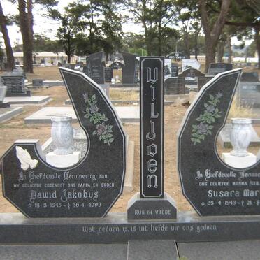VILJOEN Dawid Jakobus 1945-1993 &amp; Susara Maria 1943-2017