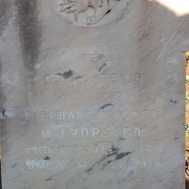 VORSTER M.J. 1868-1919