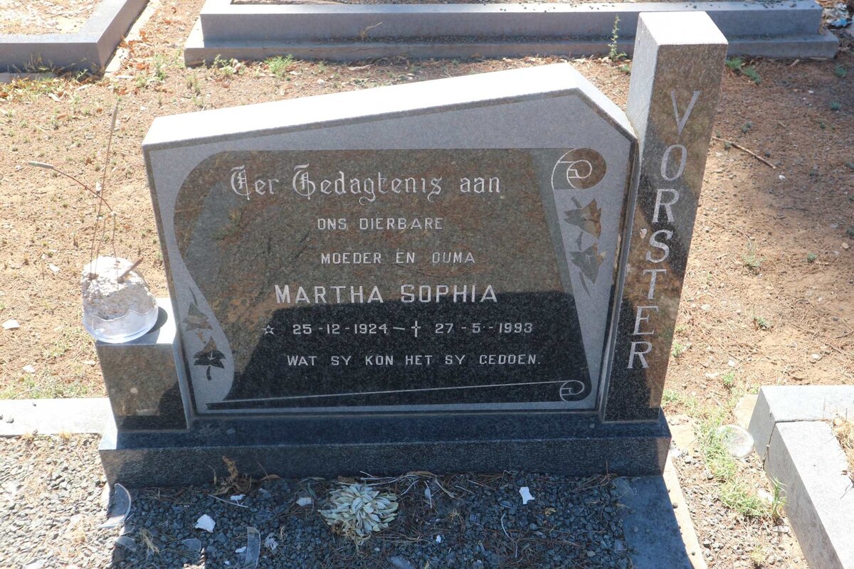 VORSTER Martha Sophia 1924-1993