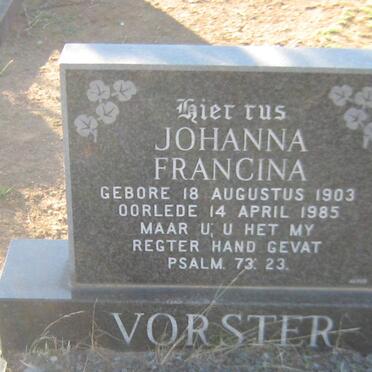 VORSTER Johanna Francina 1903-1985