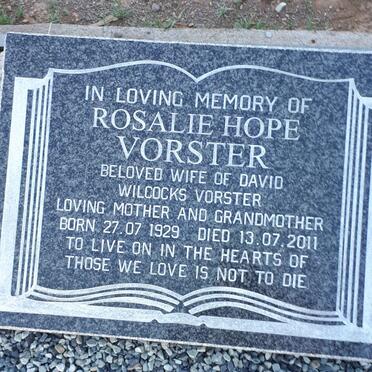 VORSTER Rosalie Hope 1929-2011