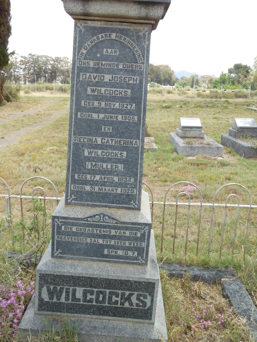 WILCOCKS David Joseph 1827-1905 &amp; Regina Catherina MULLER 1834-1920