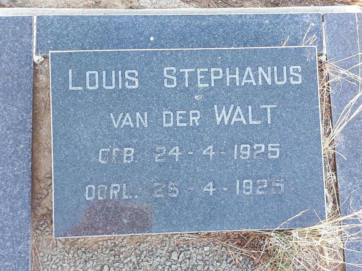 WALT Louis Stephanus, van der 1925-1925