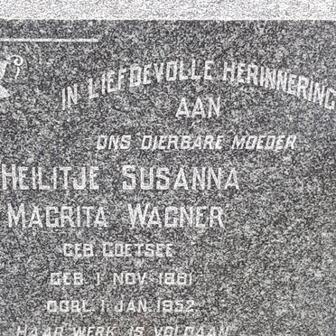 WAGNER Heilitje Susanna Magrita nee COETSEE 1881-1952