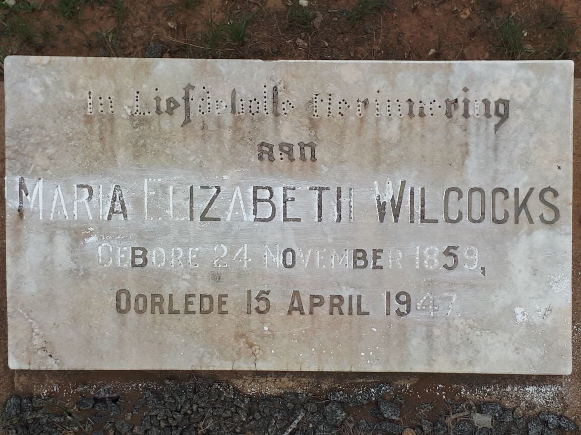 WILCOCKS Maria Elizabeth 1859-1947