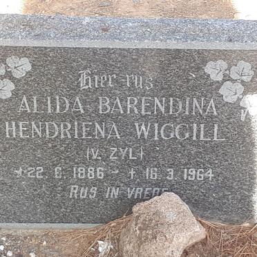 WIGGILL Alida Barendina Hendriena nee VAN ZYL 1886-1964