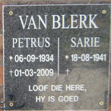 BLERK Petrus, van 1934-2009 &amp; Sarie 1941-