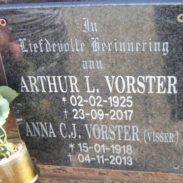 VORSTER Arthur L. 1925-2017 en Anna C. J. VISSER 1918-2013