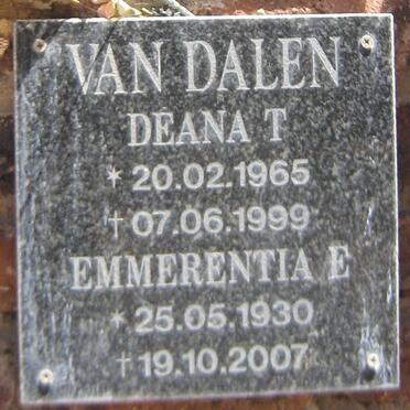 DALEN Emmerentia E., van 1930-2007 :: DALEN Deana T. , van 1965-1999