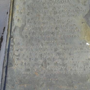 FRIEDLANDER Margaretha 1872-1873