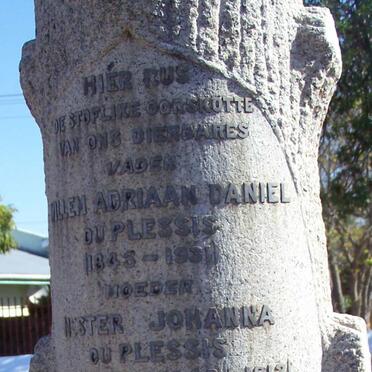 PLESSIS Willem Adriaan Daniel, du 1845-1931 &amp; Hester Johanna HURTER 1842-1912