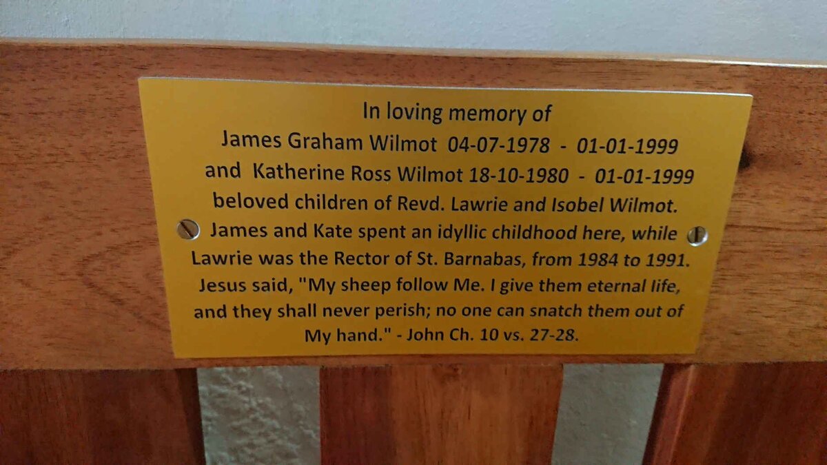 WILMOT James Graham 1978-1999 :: WILMOT Katherine Ross 1980-1999