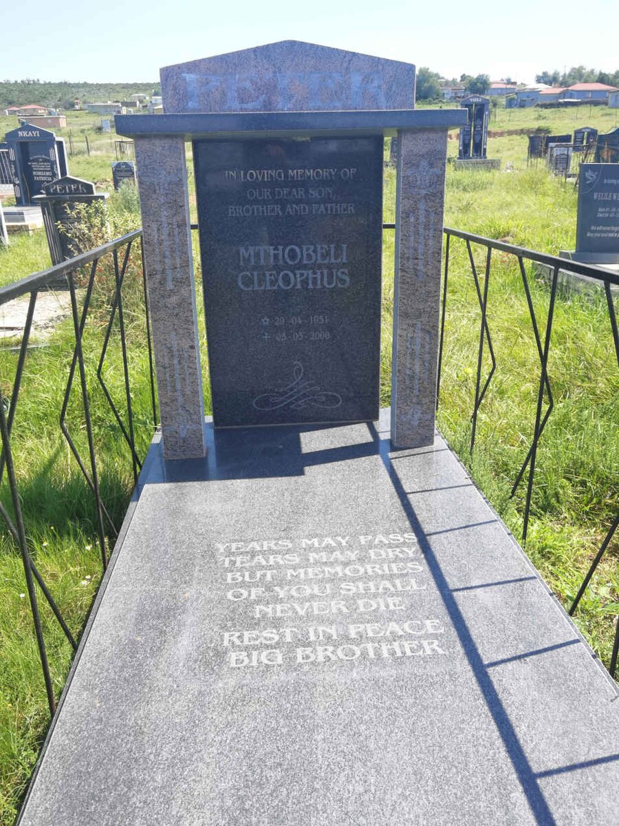 PETER Mthobeli Cleophus 1951-2000
