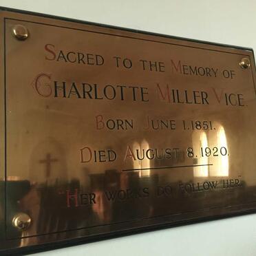 VICE Charlotte Miller nee WYNNE 1852-1920