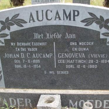 AUCAMP Johan D.C. 1889-1954 &amp; Genoveva HATTINGH 1894-1980