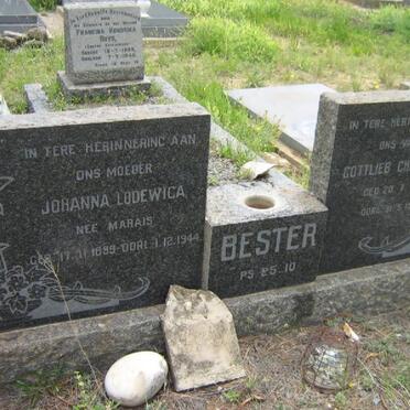 BESTER Gottlieb Christiaan 1883-1961 &amp; Johanna Lodewica MARAIS 1899-1944