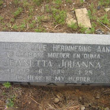 CLACK Jeanetta Johanna nee VENTER 1888-1972