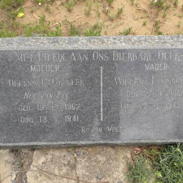 GROBLER Willem 1861-1935 &amp; Helena E. VAN ZYL 1862-1941