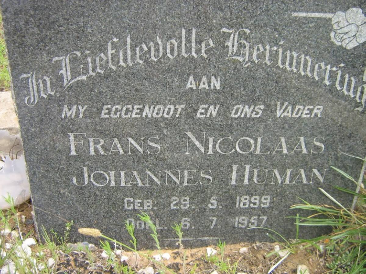 HUMAN Frans Nicolaas Johannes 1899-1957