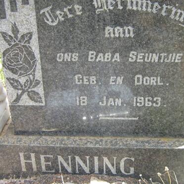 HENNING Baba Seuntjie 1963-1963