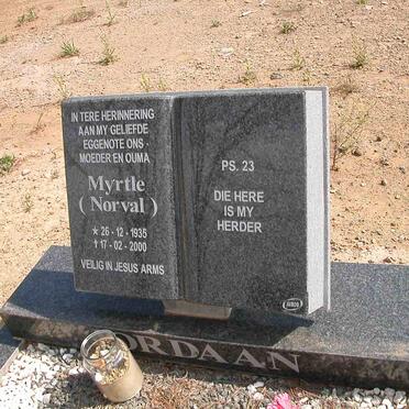JORDAAN Myrtle nee NORVAL 1935-2000