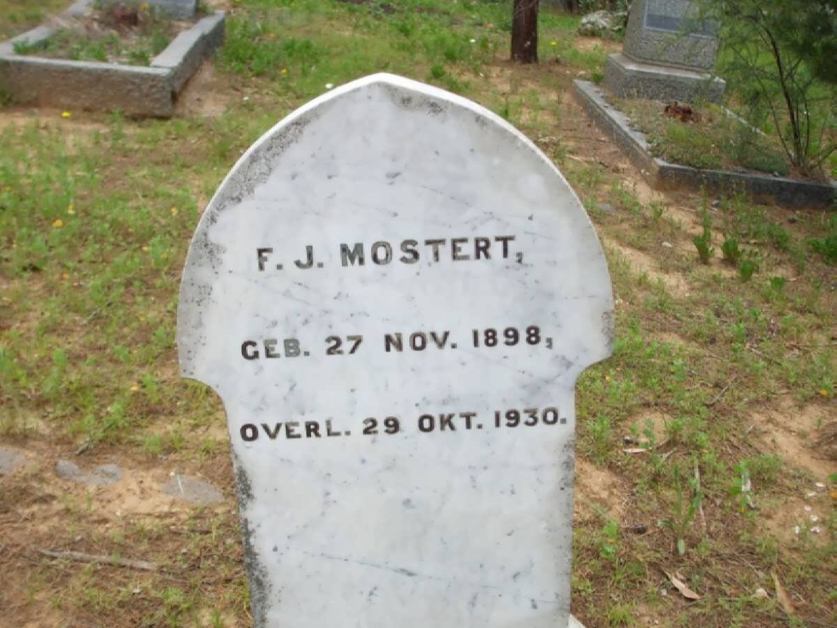 MOSTERT F.J. 1898-1930