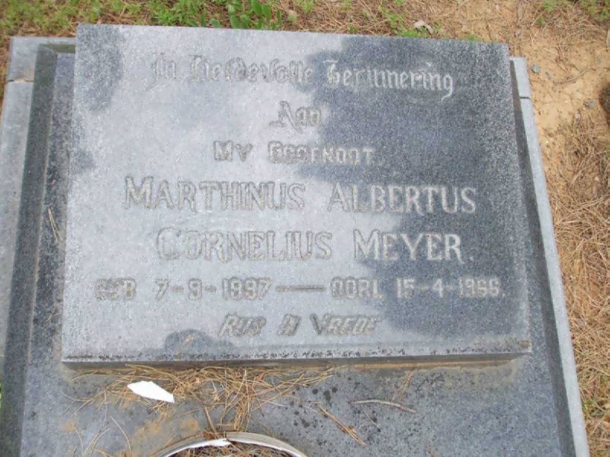 MEYER Marthinus Albertus Cornelius 1897-1966