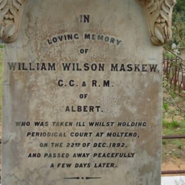 MASKEW William Wilson 1832-1892