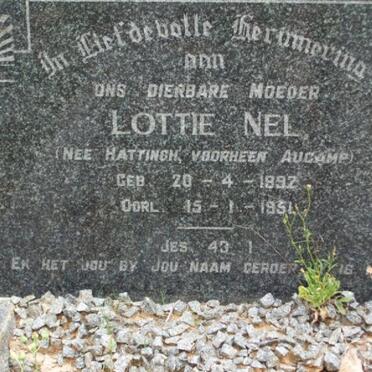 NEL Lottie voorheen AUCAMP nee HATTINGH 1892-1951